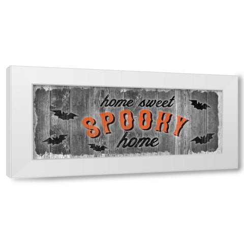 Home Sweet Spooky White Modern Wood Framed Art Print by Carpentieri, Natalie