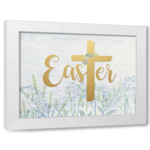 Easter Wildflowers White Modern Wood Framed Art Print by Jill, Susan