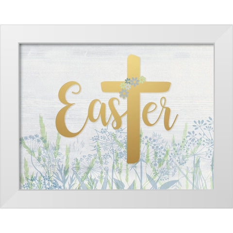 Easter Wildflowers White Modern Wood Framed Art Print by Jill, Susan
