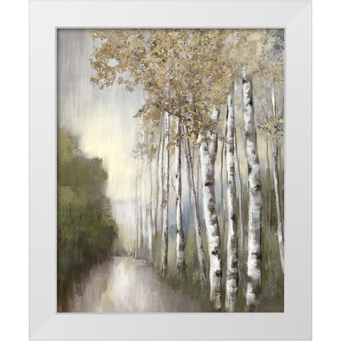 Woodland Walk Neutral White Modern Wood Framed Art Print by Nan