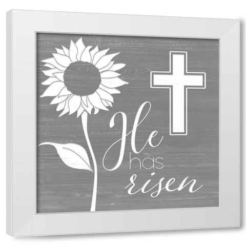 He Has Risen White Modern Wood Framed Art Print by CAD Designs
