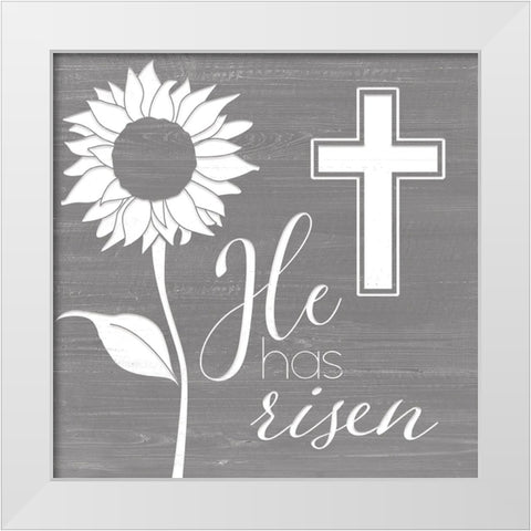 He Has Risen White Modern Wood Framed Art Print by CAD Designs