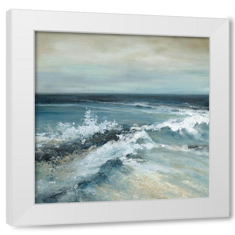 Converging Waves White Modern Wood Framed Art Print by Robinson, Carol