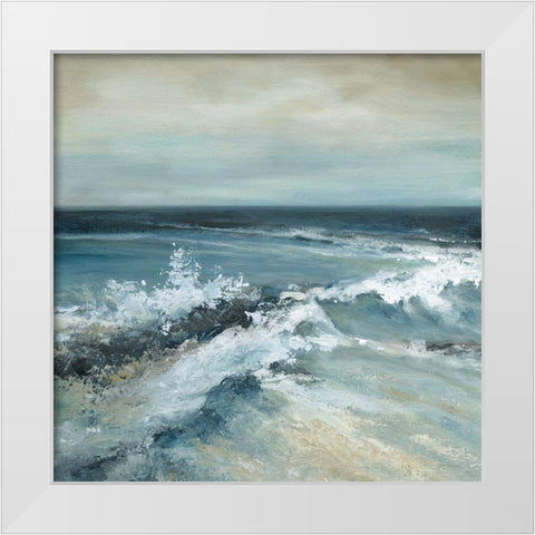 Converging Waves White Modern Wood Framed Art Print by Robinson, Carol