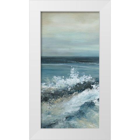 Converging Currents I White Modern Wood Framed Art Print by Robinson, Carol