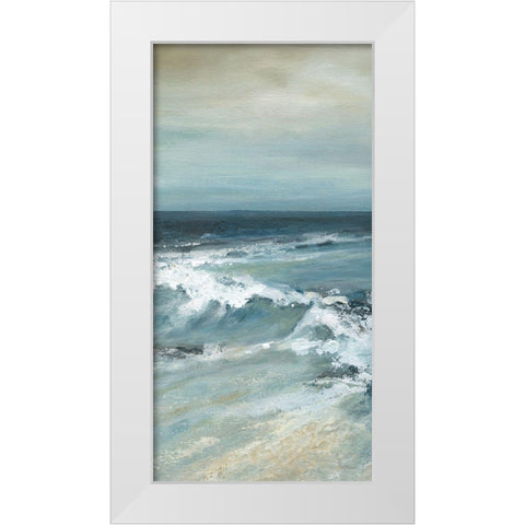 Converging Currents II White Modern Wood Framed Art Print by Robinson, Carol