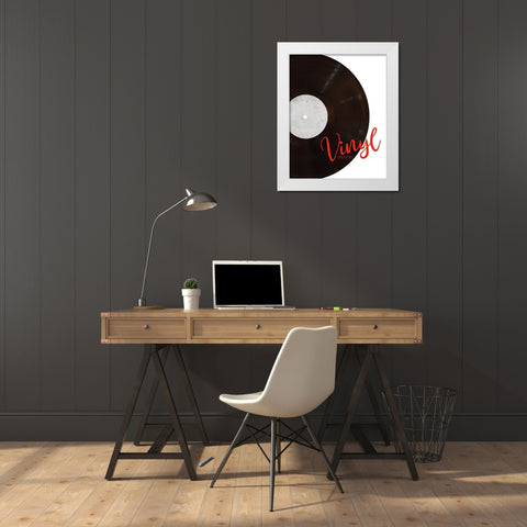 Vinyl White Modern Wood Framed Art Print by Craven, Katrina
