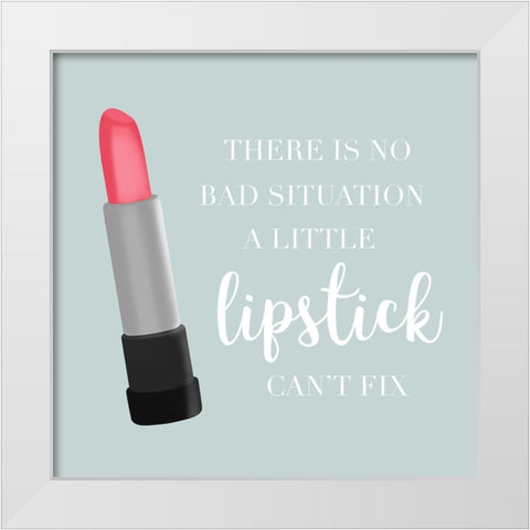 A Little Lipstick White Modern Wood Framed Art Print by Carpentieri, Natalie