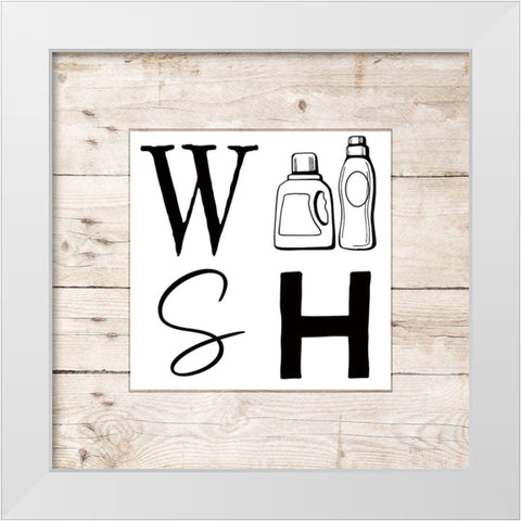 Wash White Modern Wood Framed Art Print by Santiago, Daniela
