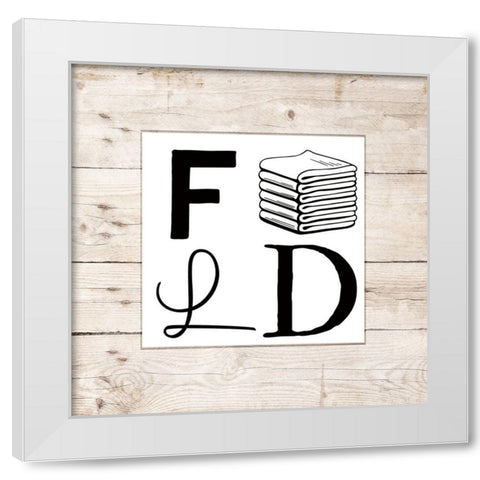 Fold White Modern Wood Framed Art Print by Santiago, Daniela