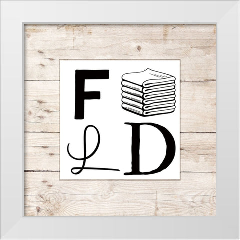 Fold White Modern Wood Framed Art Print by Santiago, Daniela