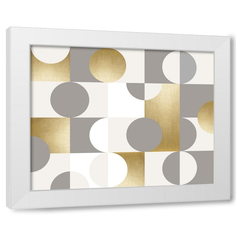 Modern Gold Reflections White Modern Wood Framed Art Print by Carpentieri, Natalie