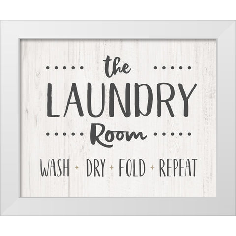 The Laundry Room White Modern Wood Framed Art Print by CAD Designs