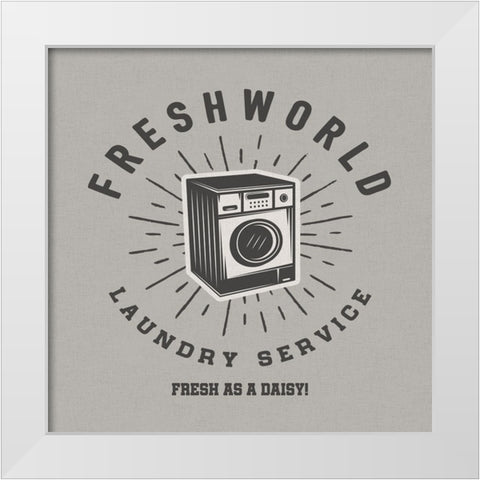 Fresh World White Modern Wood Framed Art Print by CAD Designs