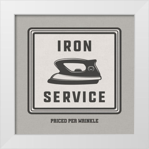 Iron Service White Modern Wood Framed Art Print by CAD Designs