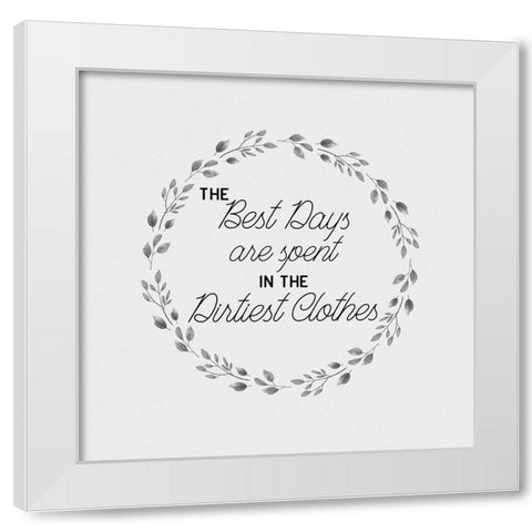 Best Days White Modern Wood Framed Art Print by CAD Designs