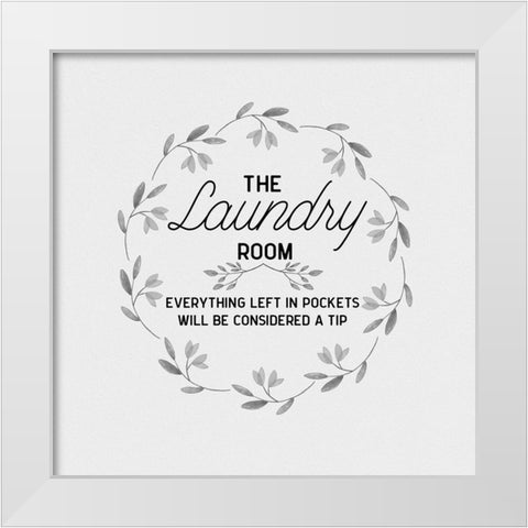 The Laundry Room White Modern Wood Framed Art Print by CAD Designs