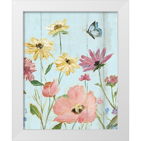 Wildflower Flutter II White Modern Wood Framed Art Print by Nan