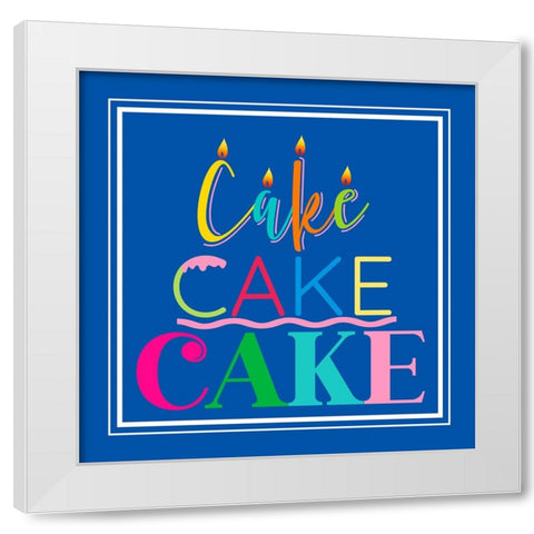 Cake Cake Cake White Modern Wood Framed Art Print by CAD Designs