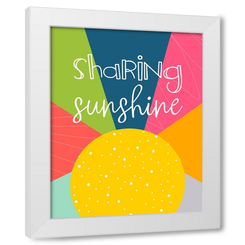 Sharing Sunshine White Modern Wood Framed Art Print by CAD Designs