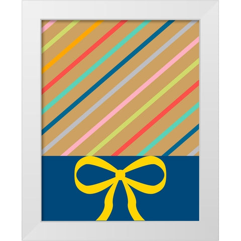 Stripes White Modern Wood Framed Art Print by CAD Designs