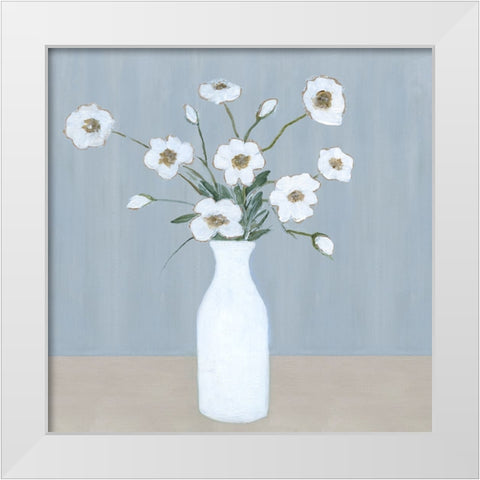 Milk Glass Arrangement I White Modern Wood Framed Art Print by Dunlap, Marilyn
