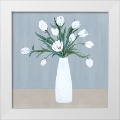 Milk Glass Arrangement II White Modern Wood Framed Art Print by Dunlap, Marilyn