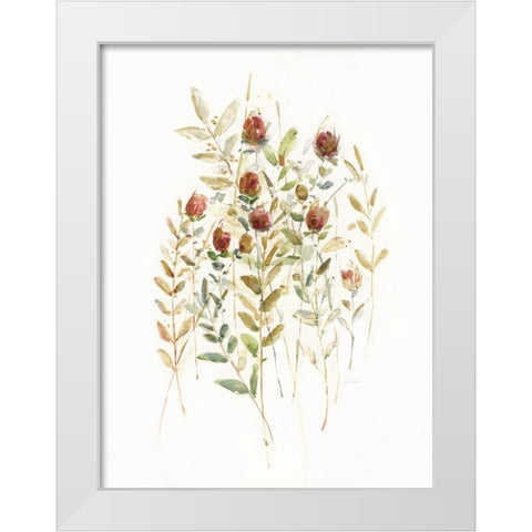 Wildflower Breeze II White Modern Wood Framed Art Print by Swatland, Sally