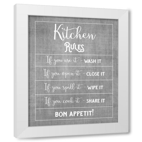 Bon Appetit White Modern Wood Framed Art Print by Murray, Amanda
