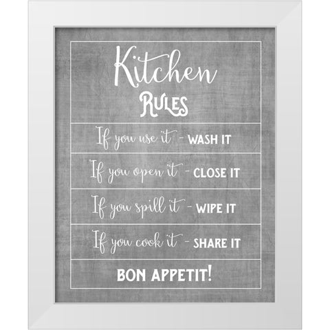 Bon Appetit White Modern Wood Framed Art Print by Murray, Amanda