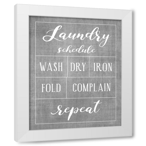 Laundry Schedule White Modern Wood Framed Art Print by Carpentieri, Natalie