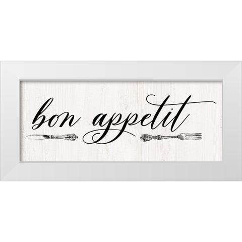 Bon Appetit White Modern Wood Framed Art Print by Robinson, Carol