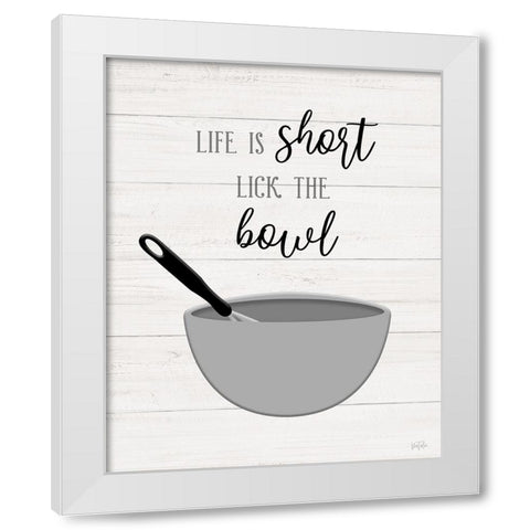 Lick the Bowl White Modern Wood Framed Art Print by Carpentieri, Natalie