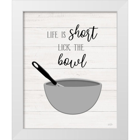 Lick the Bowl White Modern Wood Framed Art Print by Carpentieri, Natalie