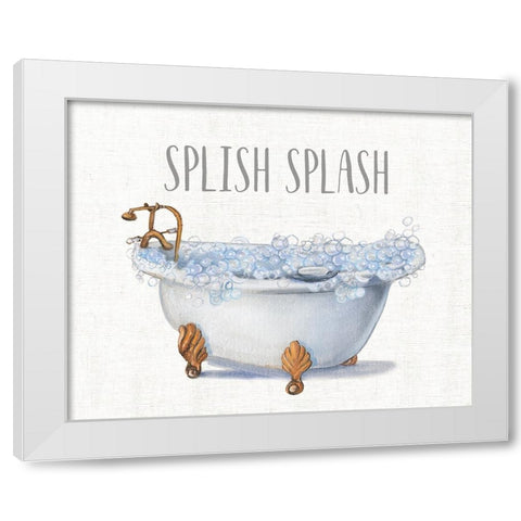 Splish Splash White Modern Wood Framed Art Print by Brooks, Donna