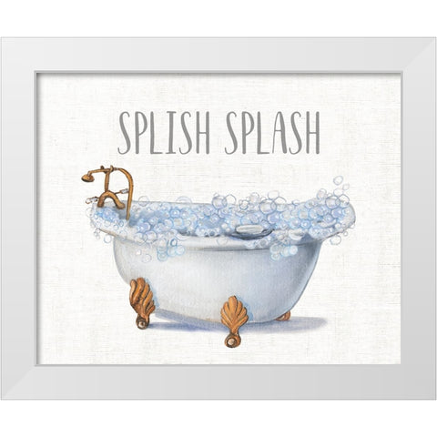 Splish Splash White Modern Wood Framed Art Print by Brooks, Donna