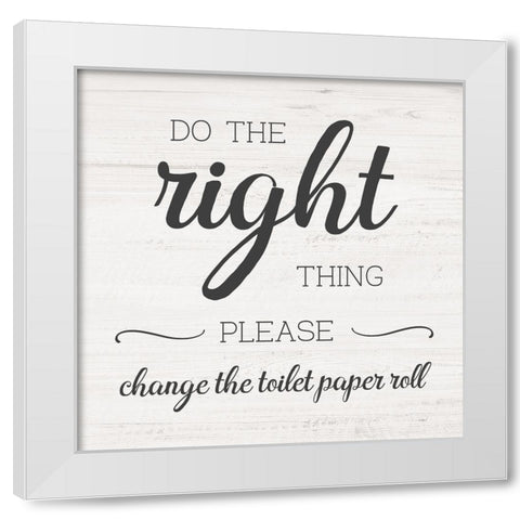 Please Change White Modern Wood Framed Art Print by CAD Designs