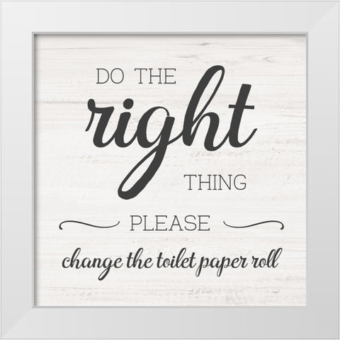 Please Change White Modern Wood Framed Art Print by CAD Designs