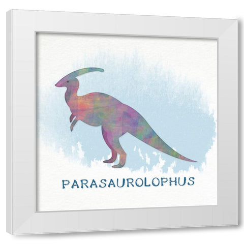 Parasaurolophus White Modern Wood Framed Art Print by CAD Designs