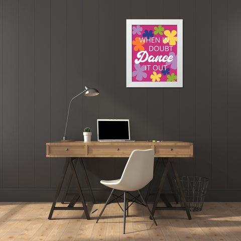 Dance It Out White Modern Wood Framed Art Print by Santiago, Daniela