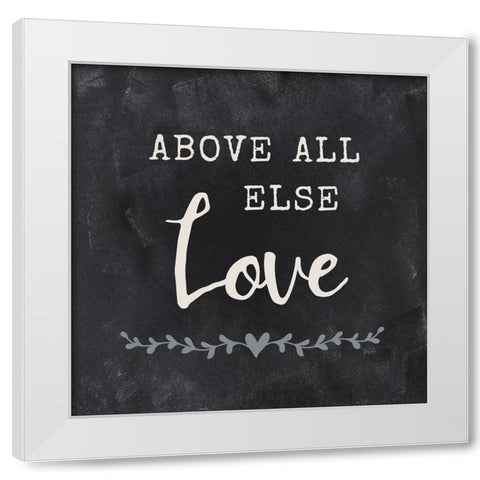 Above All Else White Modern Wood Framed Art Print by Carpentieri, Natalie