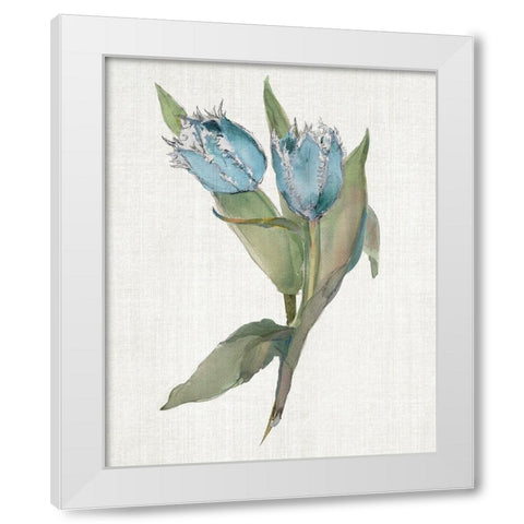 Blue Tulip Picks II White Modern Wood Framed Art Print by Troise Heidel, Theresa