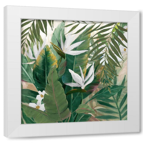 Paradise Palms White Modern Wood Framed Art Print by Nan