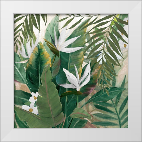 Paradise Palms White Modern Wood Framed Art Print by Nan