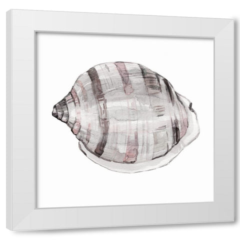 Blush Shell I White Modern Wood Framed Art Print by Robinson, Carol