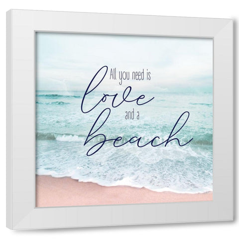 Love and a Beach White Modern Wood Framed Art Print by Carpentieri, Natalie