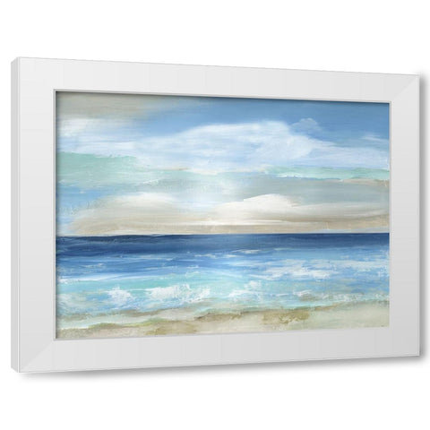 Caribbean Play White Modern Wood Framed Art Print by Nan