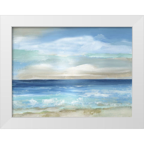 Caribbean Play White Modern Wood Framed Art Print by Nan