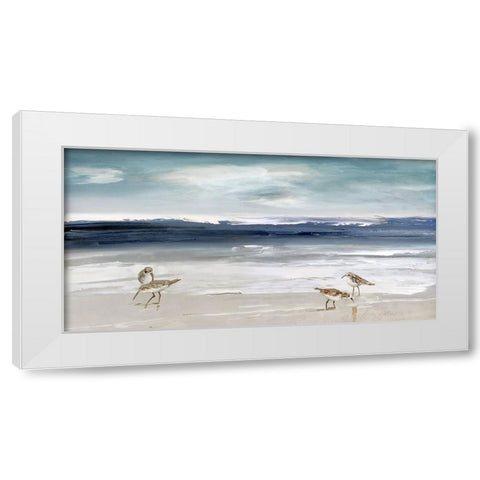 Sandpiper Bay White Modern Wood Framed Art Print by Swatland, Sally