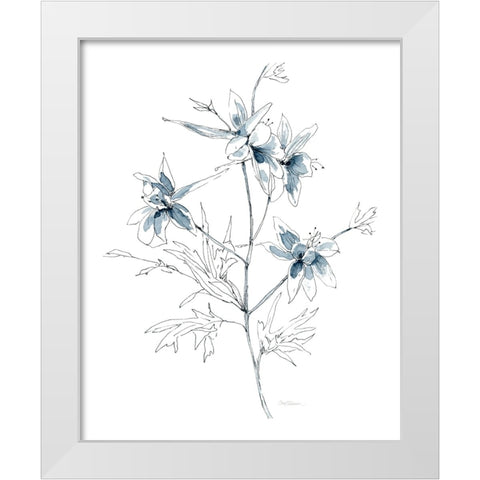 Indigo Sketch II White Modern Wood Framed Art Print by Robinson, Carol
